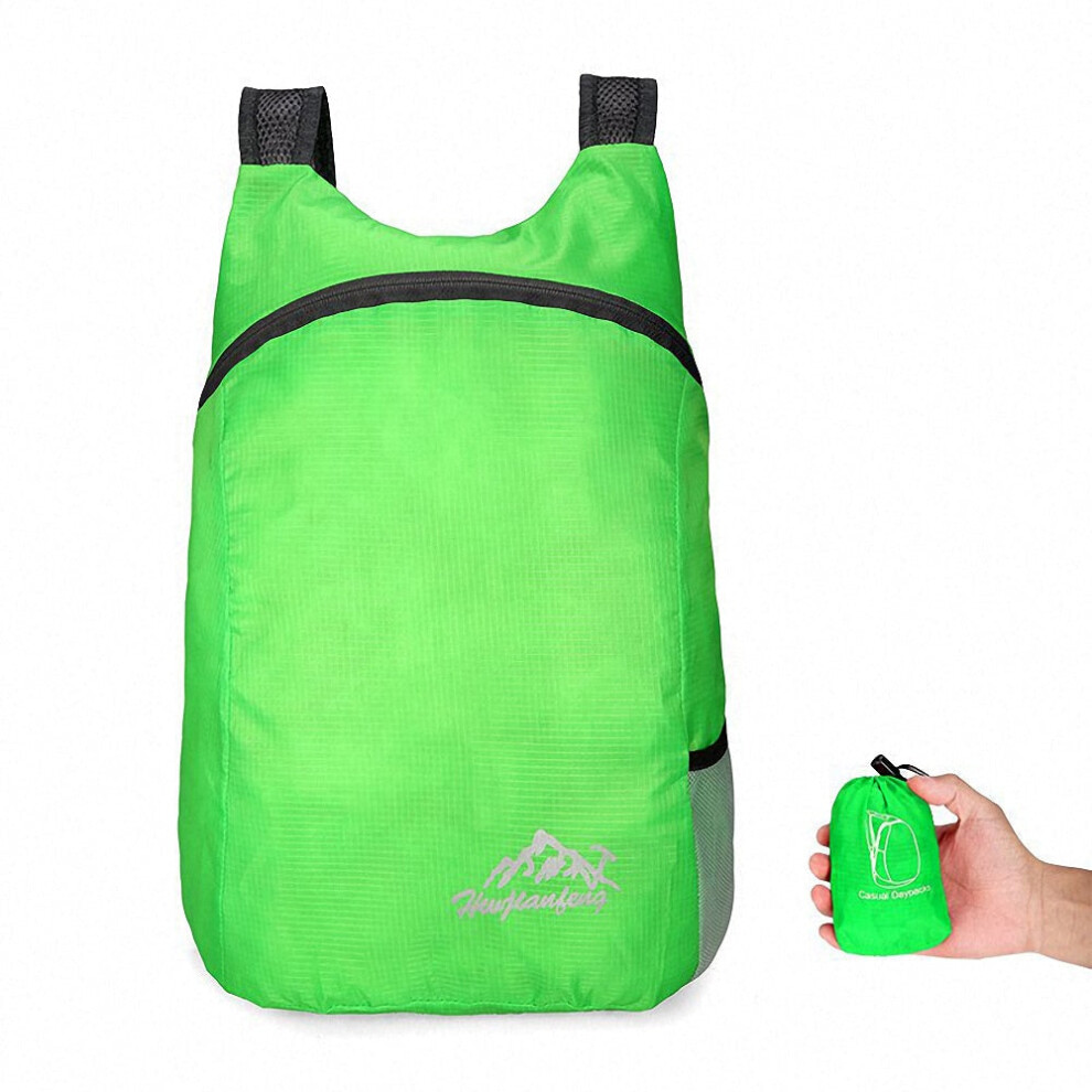 (Green) Unisex Lightweight Outdoor Backpack Waterproof Portable Foldable Outdoor Camping Hiking Travel Daypack Women Sport Bags