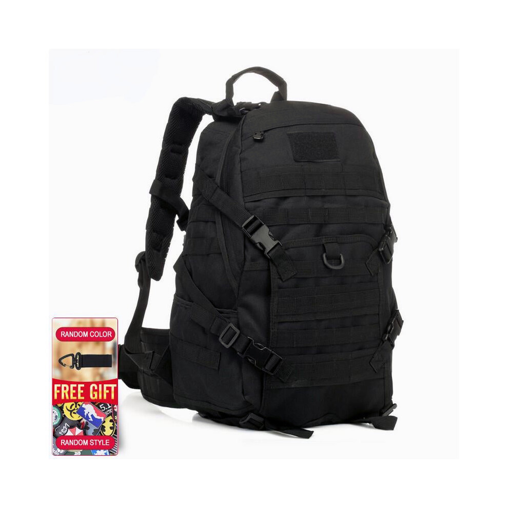 (Black) Men Outdoor Military Army Tactical Backpack Trekking Sport Travel Rucksacks Camping Hiking Hunting Camouflage Knapsack