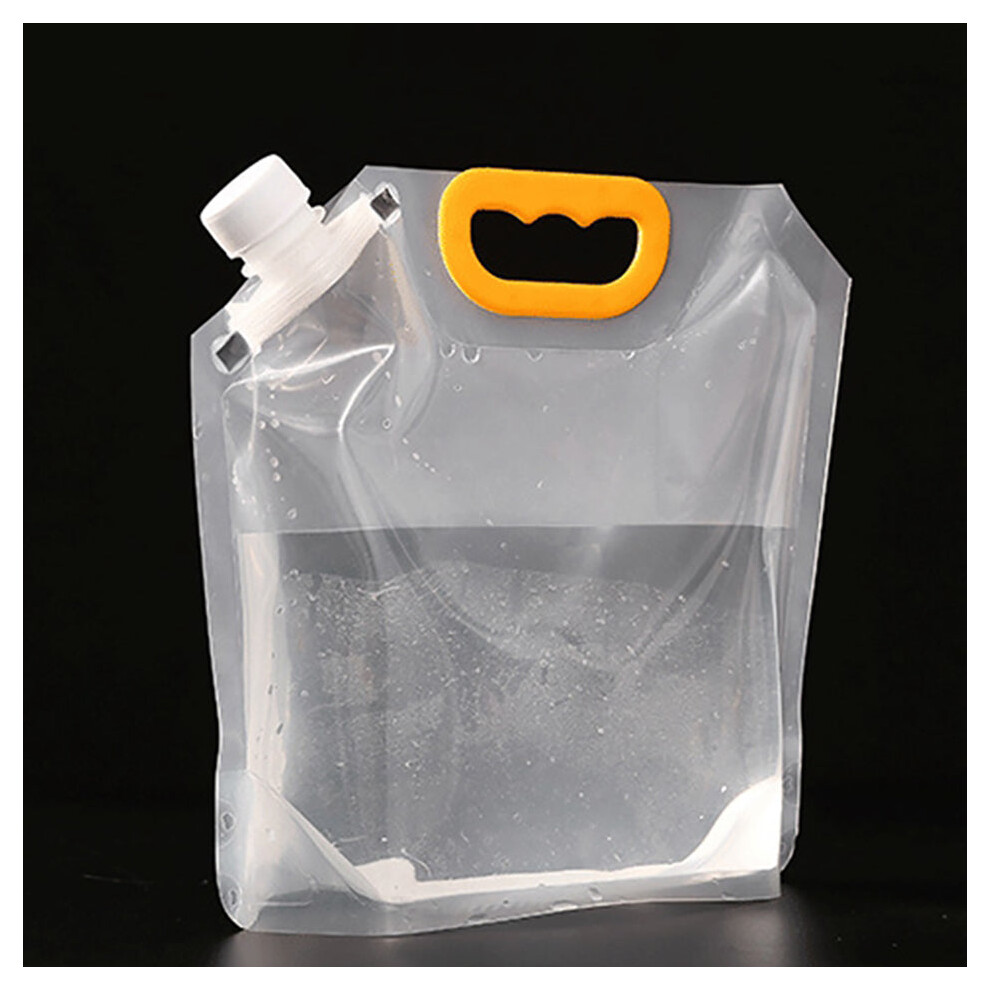 (5L Big mouth) Foldable Beer Bag Transparent Stand-Up Plastic Juice Milk Packaging Bag Outdoor Camping Hiking Portable Water Bags