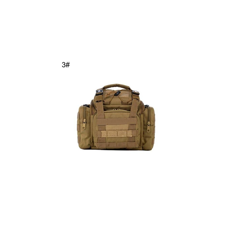 (Khaki) Fishing Tackle Bag Pack Waist Shoulder Waterproof Box Reel Lure Gear Storage