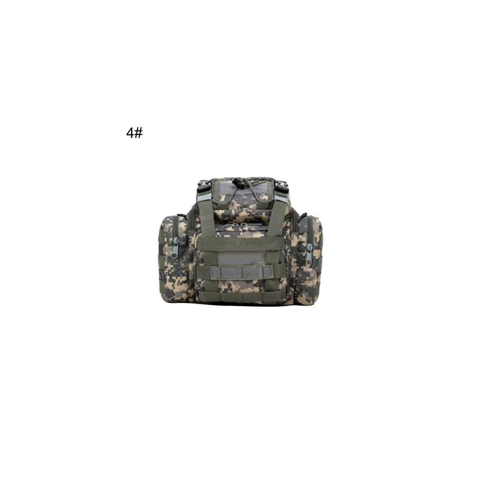 (Camouflage Blue) Fishing Tackle Bag Pack Waist Shoulder Waterproof Box Reel Lure Gear Storage