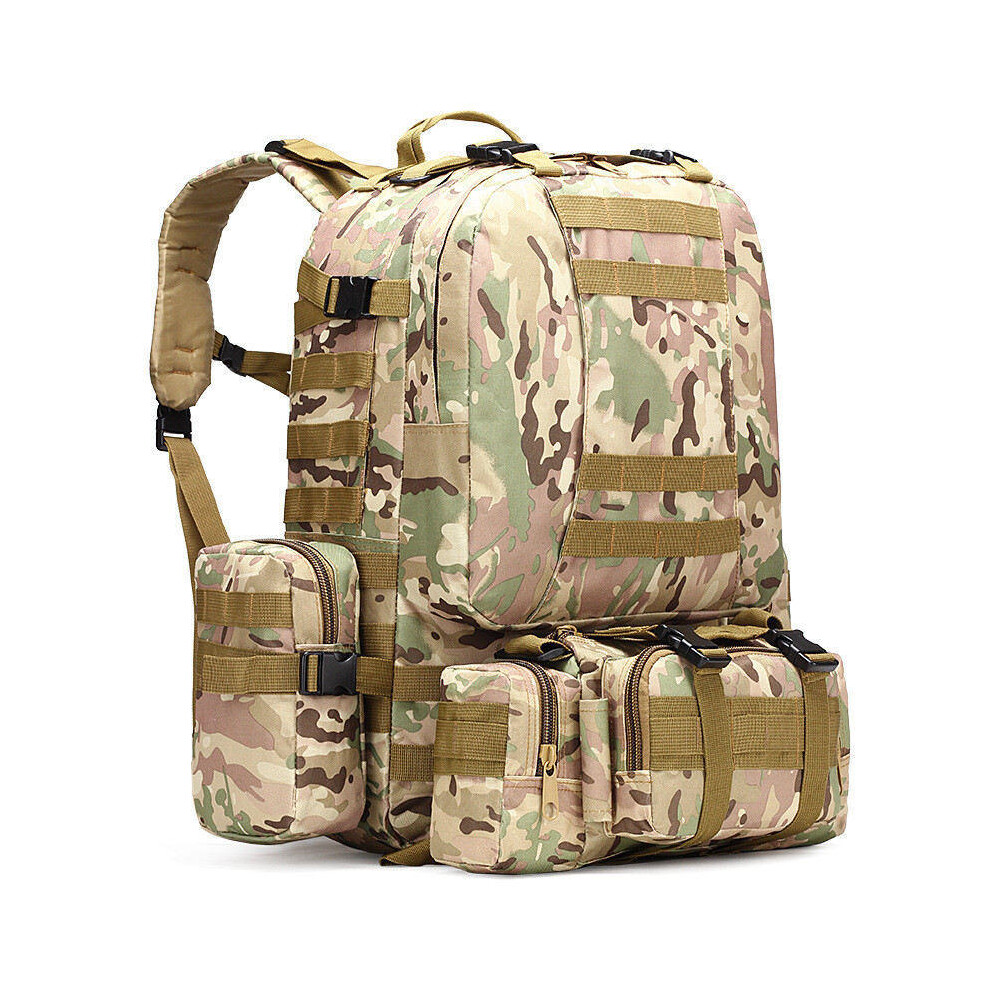 (style 8) 50L Tactical Backpack 4 in 1 Military Bags Army Rucksack Backpack Molle Outdoor Sport Bag Men Camping Hiking Travel Climbing Bag