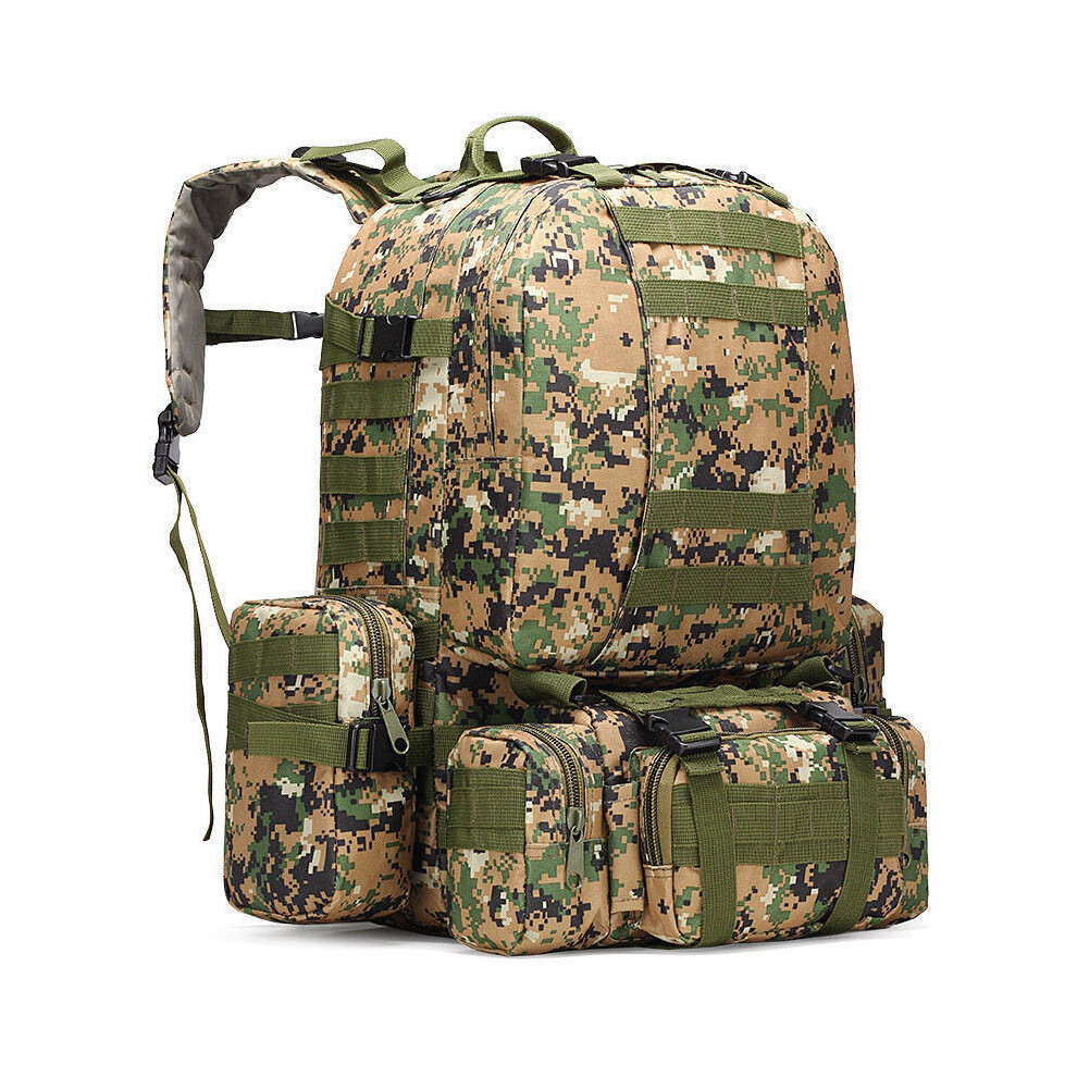 (style 9) 50L Tactical Backpack 4 in 1 Military Bags Army Rucksack Backpack Molle Outdoor Sport Bag Men Camping Hiking Travel Climbing Bag