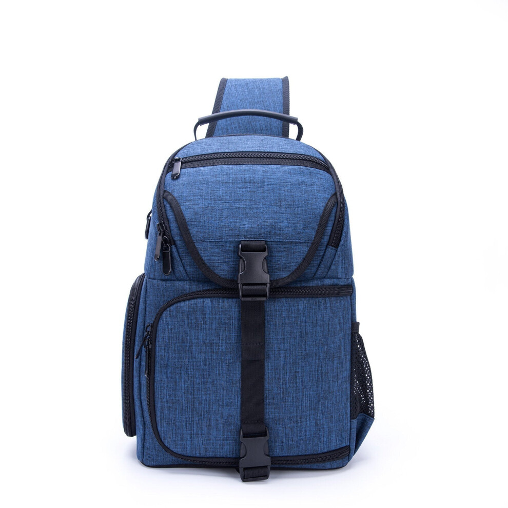 (Blue) Water-Resistant Anti-theft Shockproof Travel Carry Sling Bag Backpack for DSLR Camera Lens Tripod Video Light Stand