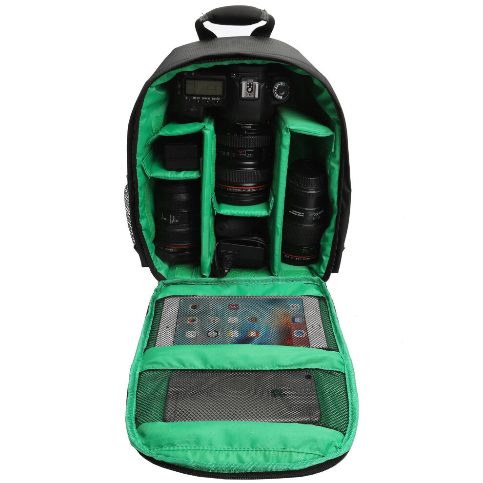 (Green) Water-Resistant Shockproof Travel Carry Camera Bag Backpack For Canon For Nikon Dslr Camera Tripod Lens Flash Green 6112212056042