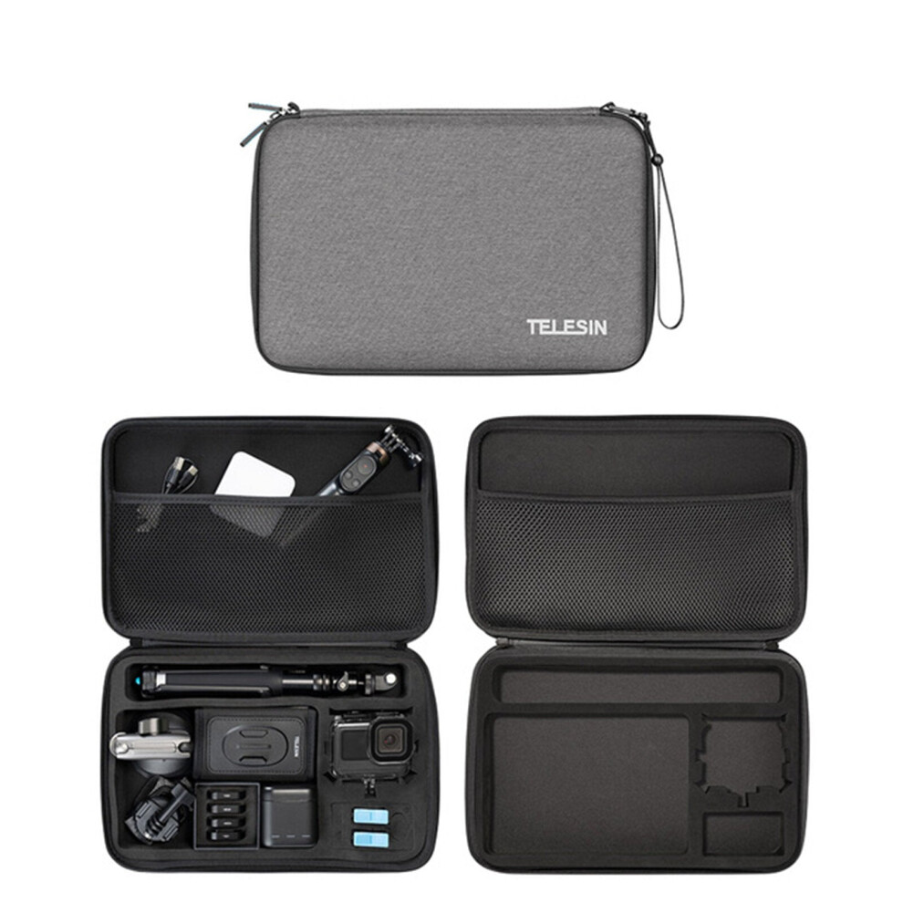 (L) Carrying Storage Bag Nylon EVA Hard Shell Portable Case for GoPro Hero 10 9 8 7 6 5 Osmo Action SJCAM EKEN Camera Accessories