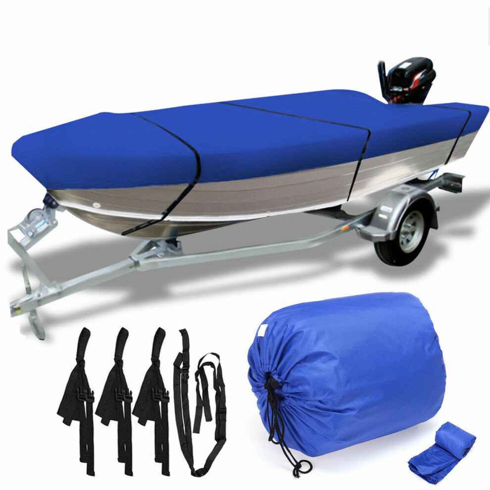 (L) Heavy Duty Open Boat Cover Trailerable Fishing Runabout Waterproof