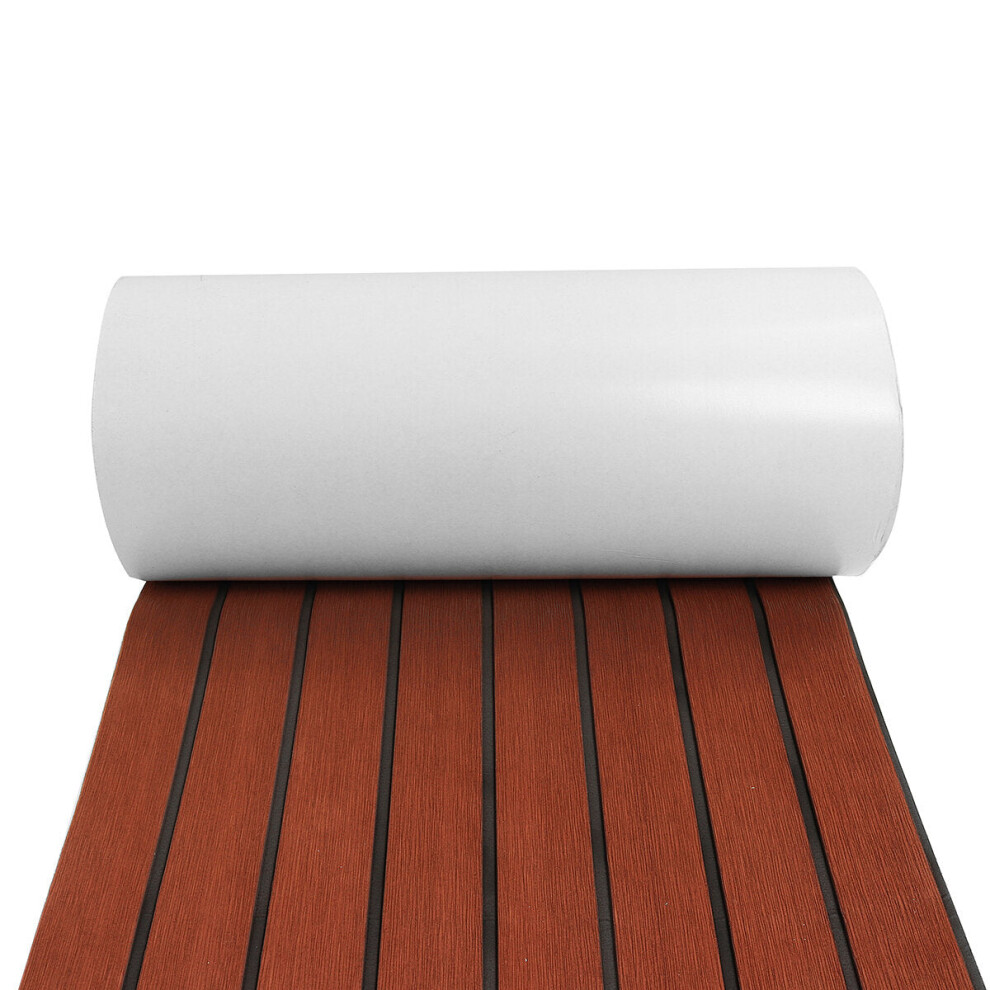 (Brown With Black Lines) 2400x450x5mm Marine Boat Flooring EVA Foam Yacht Teak Decking Sheet Carpet Floor
