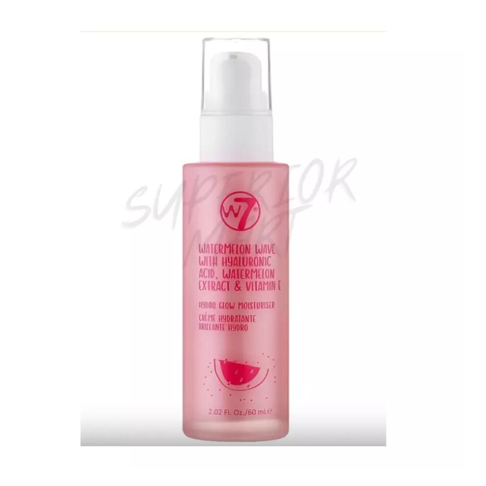 W7 Hydro Face Glow Moisturiser Watermelon Extract Hyaluronic Acid 60ml