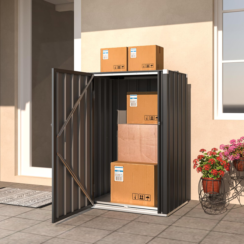 YODOLLA Outdoor Metal Garden Storage Box Small Cupboard & Cabinet