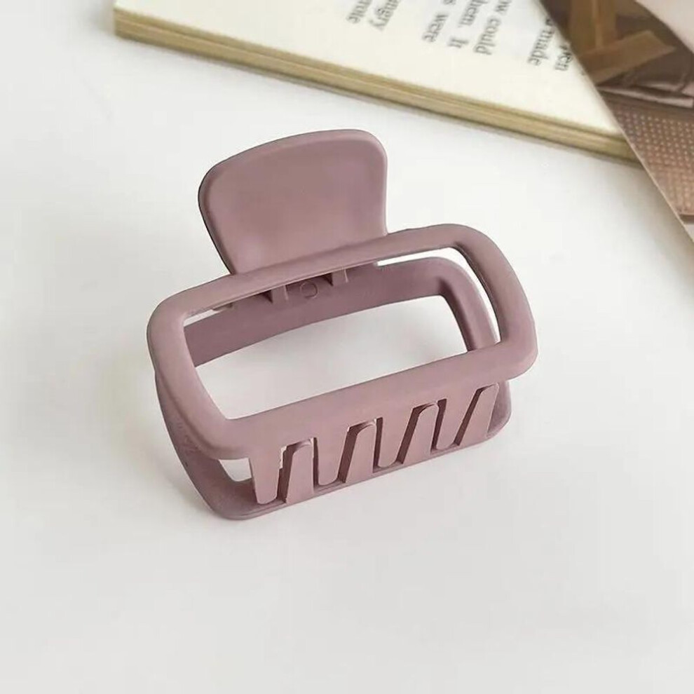 (purple) Small Hair Claw Clips Women Girls 5.2cm Square High Ponytail Clip Clamp Korean Simple Matte Non Slip Hair Styling Accessories