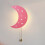 (Cloud) Pink Wooden Night Light Wall Mounted Nursery Lighting 2