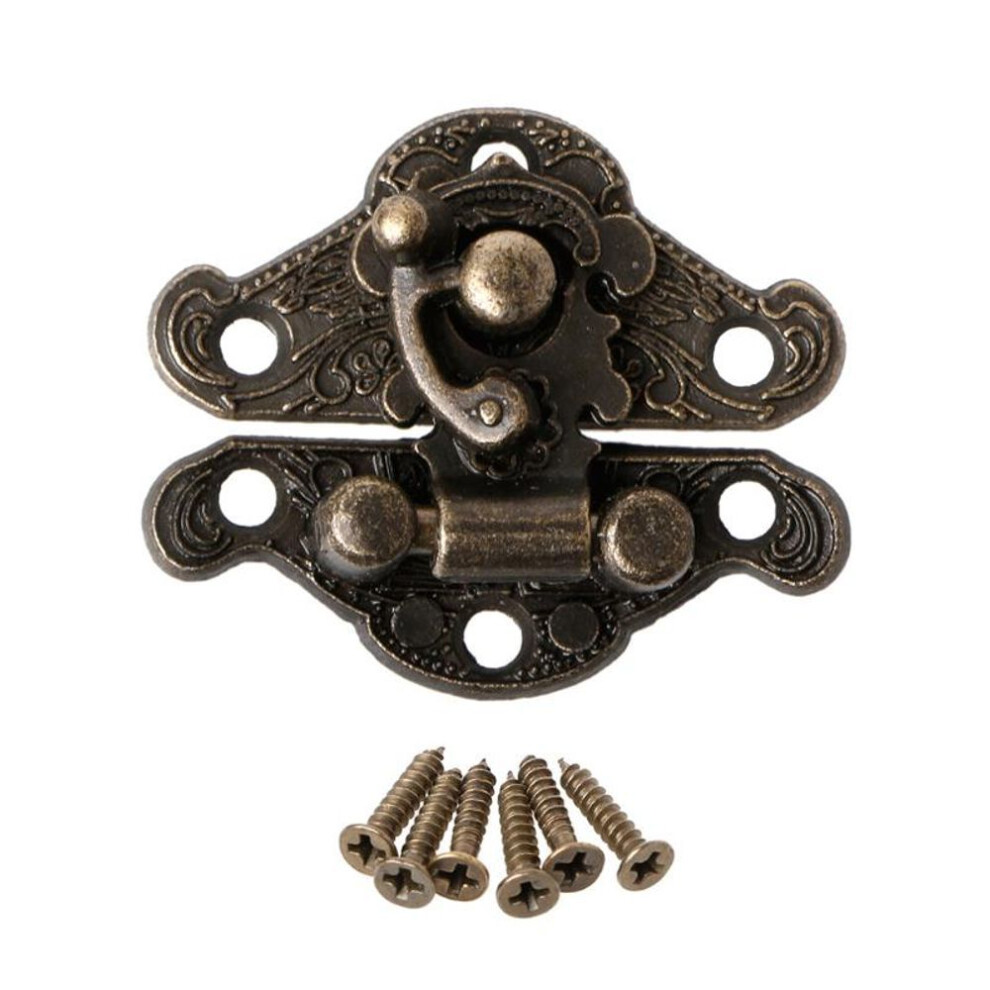 (as the picture) Vintage Zinc Alloy Latch Hasp Pad Chest Lock Plate For Wood Jewelry Box Cabinet