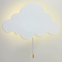 Wooden Night Light Wall Mounted Nursery Lighting, Cloud Light,White