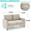 (Beige) YODOLLA Loveseat Sofa Couch with Removable Covers 5
