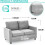 (Light Grey) YODOLLA Loveseat Sofa Couch with Removable Covers 4
