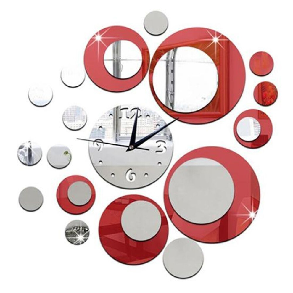 Acrylic Clock Design Mirror Effect Mural Wall Sticker Home Decor Craft