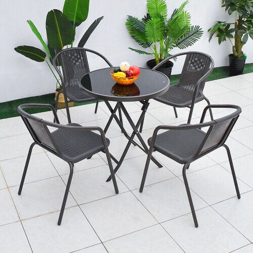 (4PCS) Stackable Garden Chair Waterproof PE Material 1