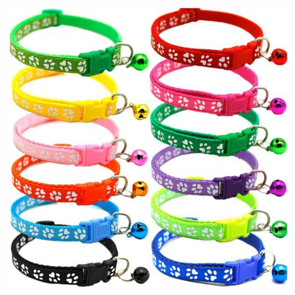 (12pcs, as the picture) 12pcs/set Pet Necklace Fine Workmanship Decorative Flexible Excellent Fashion Puppy Cats Cowhide Collar With Bell For Daily Wear