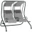 Outsunny Outsunny Canopy Swing 2 Separate Relax Chairs w/ Removable Canopy Grey 9