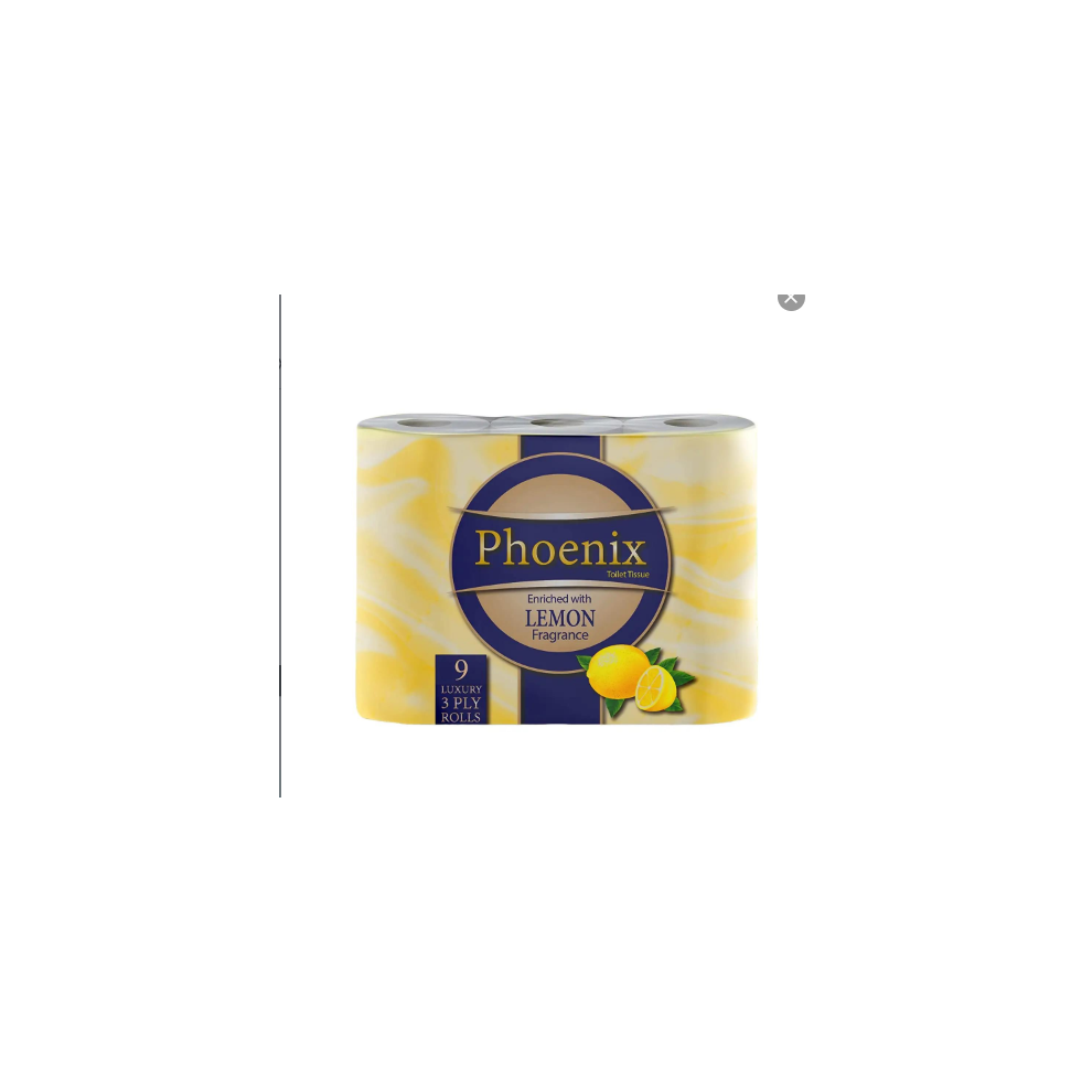 Phoenix 9 Rolls Soft Lemon Fragranced Luxury Toilet Rolls 3 Ply