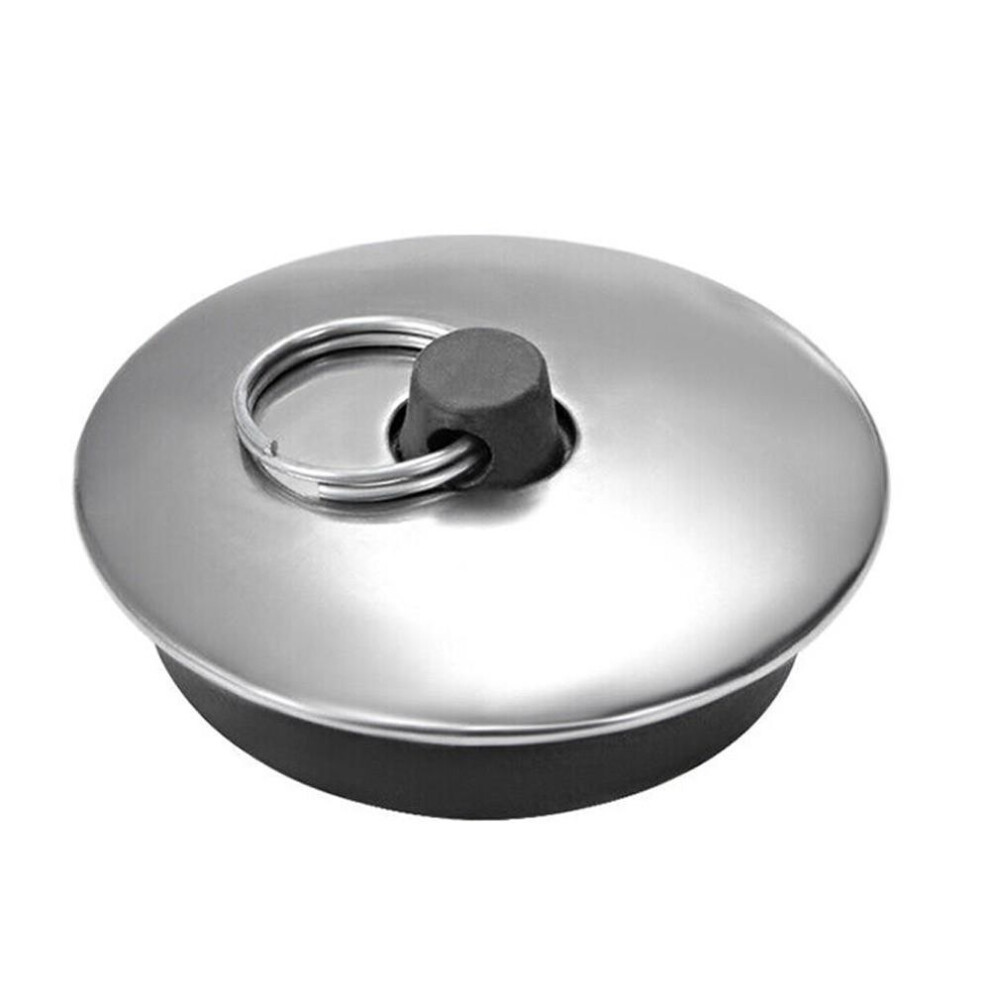 Round Rubber Sink Plug Sink Water Stopper Washroom With Ring 1pcs