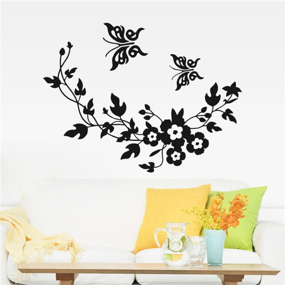 (Multi) Butterfly Flower Bathroom Toilet Sticker Laptop Wall Decal