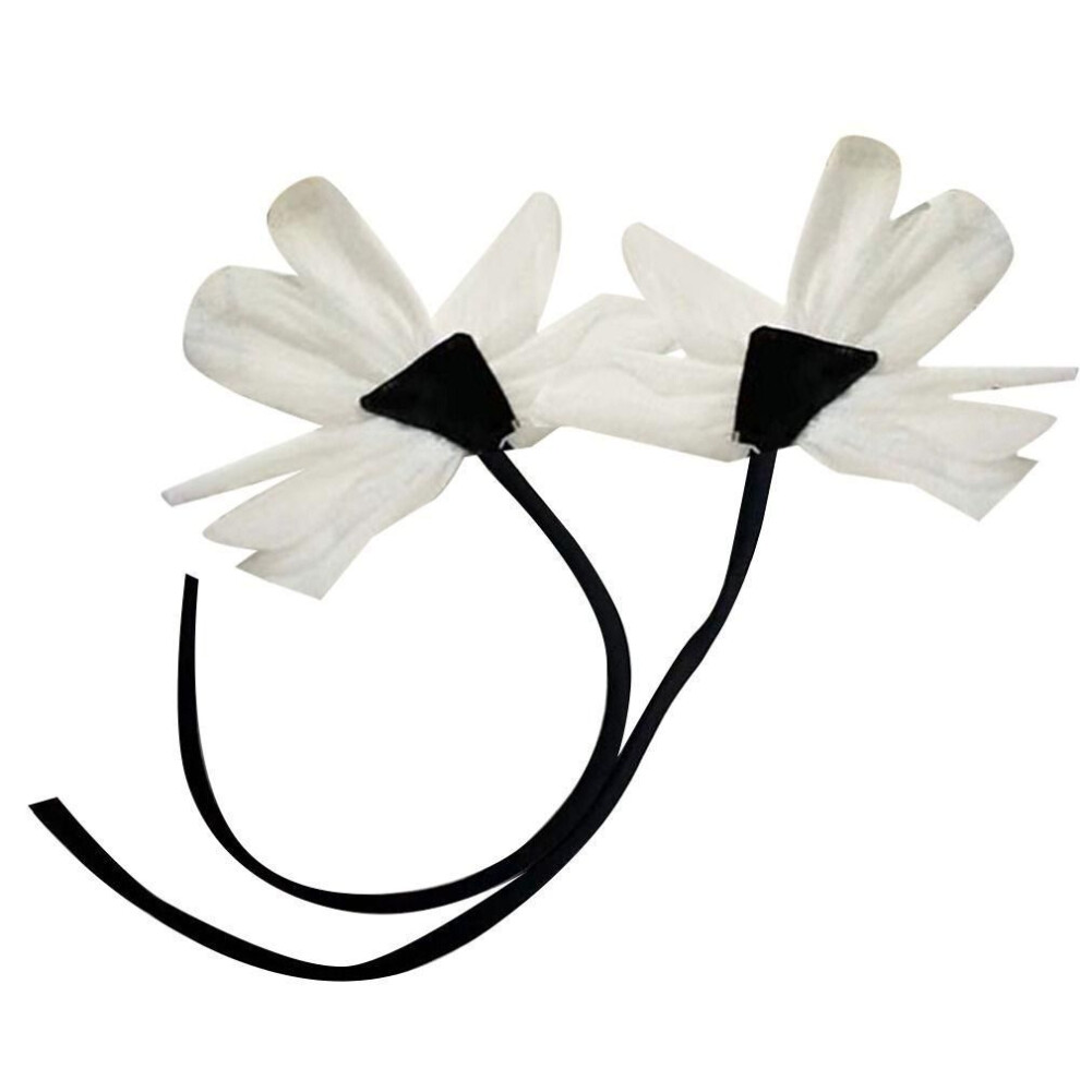 (white) 2Pcs Handmade Collar Flower 13CM Lapel Pins Jewelry Accessories Flower Brooch Pins  Wedding Party