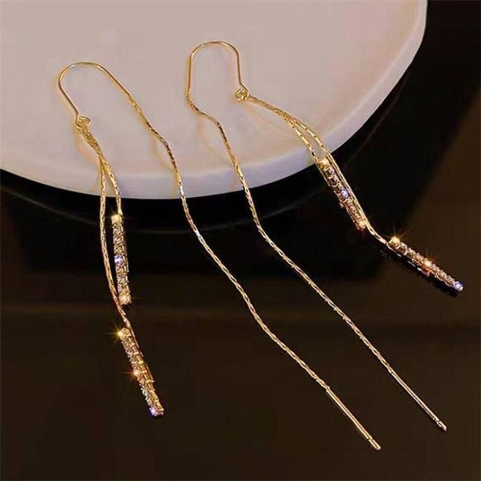 Korean East Gate Long Chain Tassel Anti Loss Ear Cord Women&apos;s Versatile Fashion Earrings