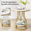 Tribesigns Tribesigns Side Table Round Side Table in White Gold, Side Table with 2 Levels 5
