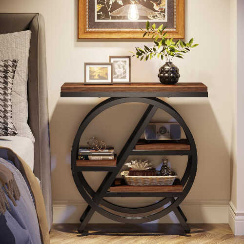 Tribesigns Tribesigns Side Table 65cm Coffee Tables, Sofa Table with 3 Shelves, Coffee Table with Metal Frame 2