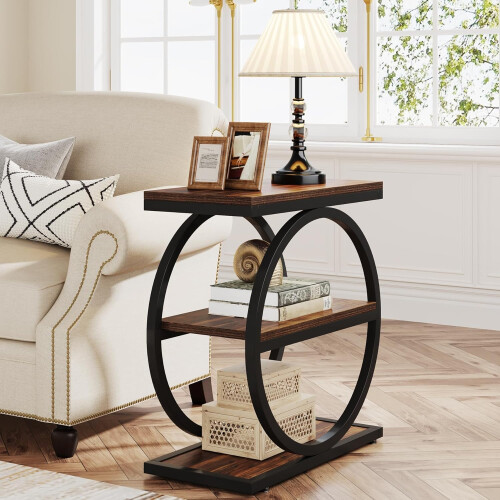 Tribesigns Tribesigns Side Table 3-Tier Side Table Narrow Wood, Coffee Table with Metal Frame 2