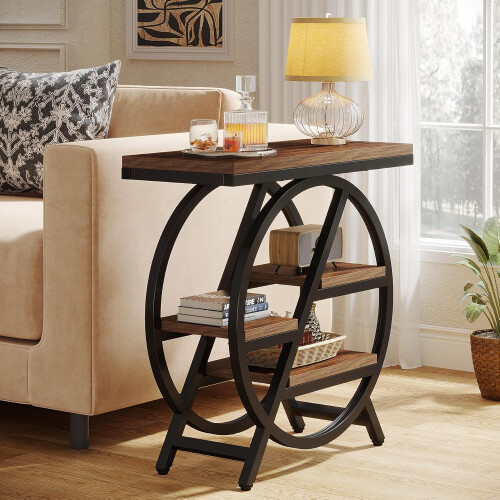 Tribesigns Tribesigns Side Table 65cm Coffee Tables, Sofa Table with 3 Shelves, Coffee Table with Metal Frame 1