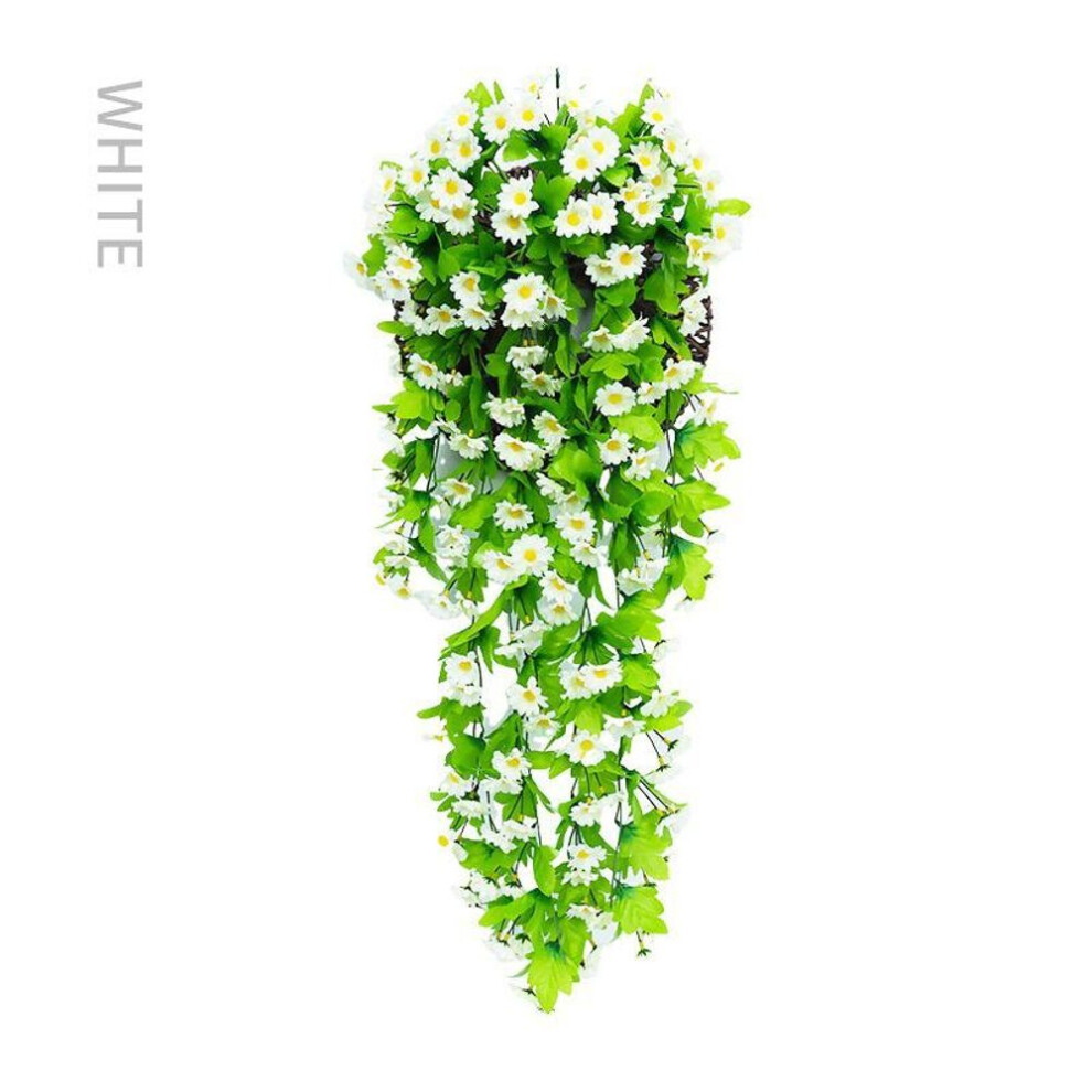 (white) 168 Flowers And 12 Forks Artificial Violet Hanging Flower Vines Wall Decor Plants Garland For Wedding Home Garden Decoration