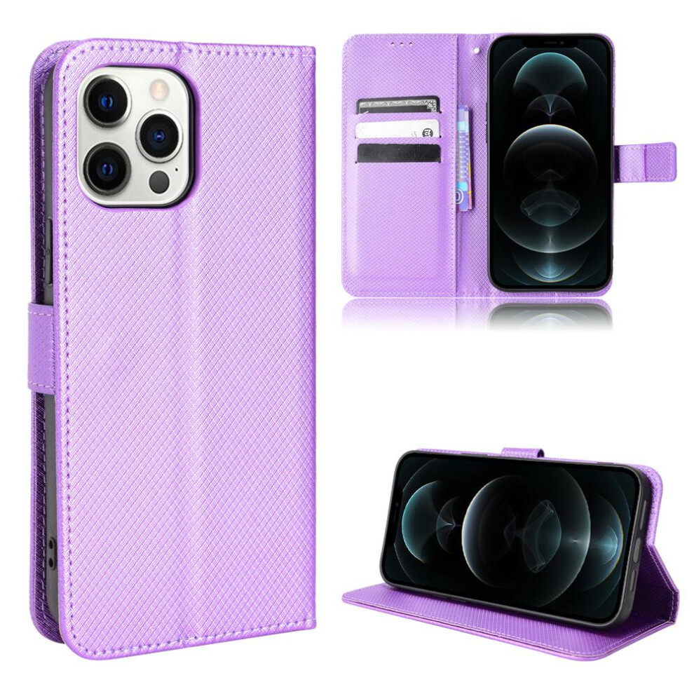 (Purple) Case For Iphone 11 Pro Max Kickstand Card Holder Cover Magnetic Wallet Purple 764549387564