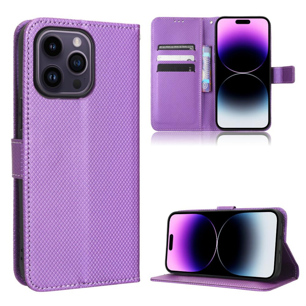 (Purple) Case For Iphone 15 Pro Max Kickstand Cover Card Holder Magnetic Wallet Purple 764549387816