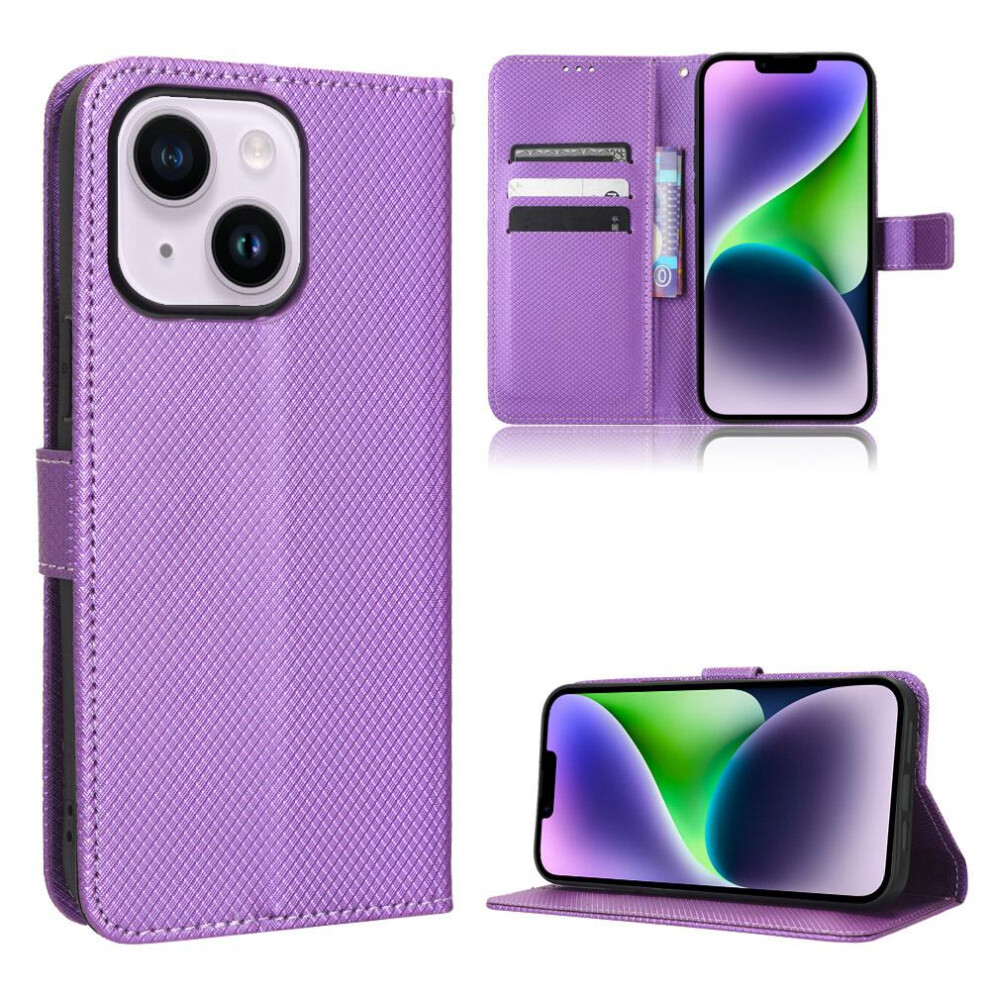 (Purple) Case For Iphone 15 Plus Cover Magnetic Wallet Card Holder Kickstand Purple 764549387915