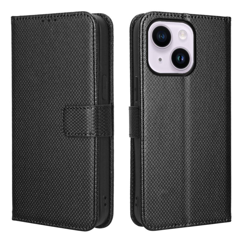 (Black) Case For Iphone 15 Cover Kickstand Card Holder Magnetic Wallet Black 764549387953