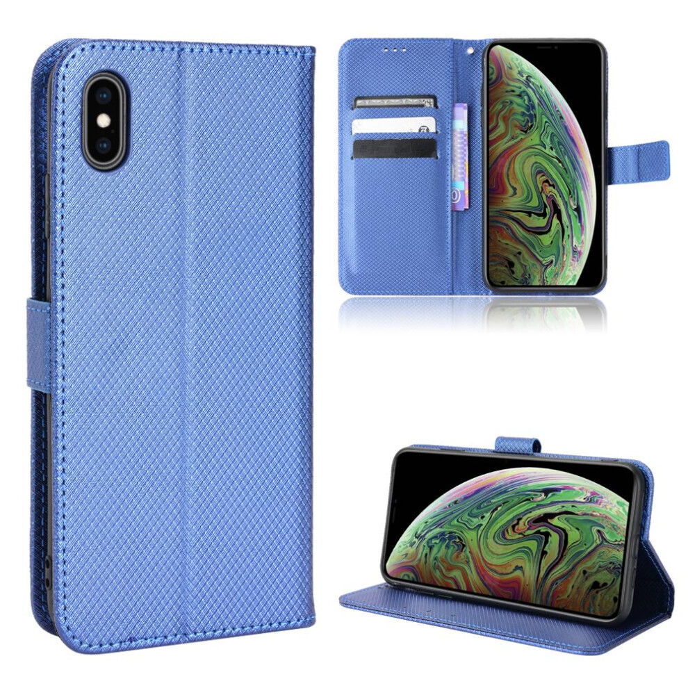 Gangxun (Blue) Case For Iphone X/Xs Magnetic Wallet Kickstand Card Holder Cover Blue