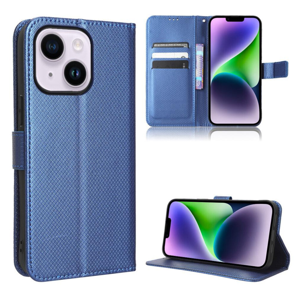 (Blue) Case For Iphone 13 Mini Kickstand Cover Card Holder Magnetic Wallet Blue 764549388271