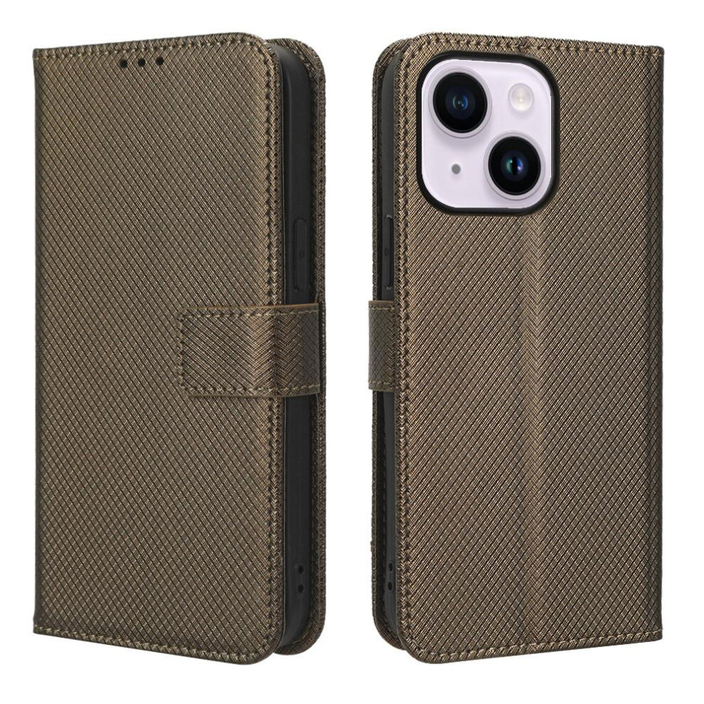 (Brown) Case For Iphone 13 Magnetic Wallet Card Holder Cover Kickstand Brown 764549388349