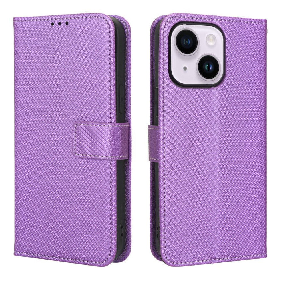 (Purple) Case For Iphone 14 Plus Card Holder Cover Magnetic Wallet Kickstand Purple 764549388462