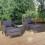 Outsunny Outsunny 5 Pieces Outdoor Patio Furniture Set Wicker Conversation Set Dark Grey 1