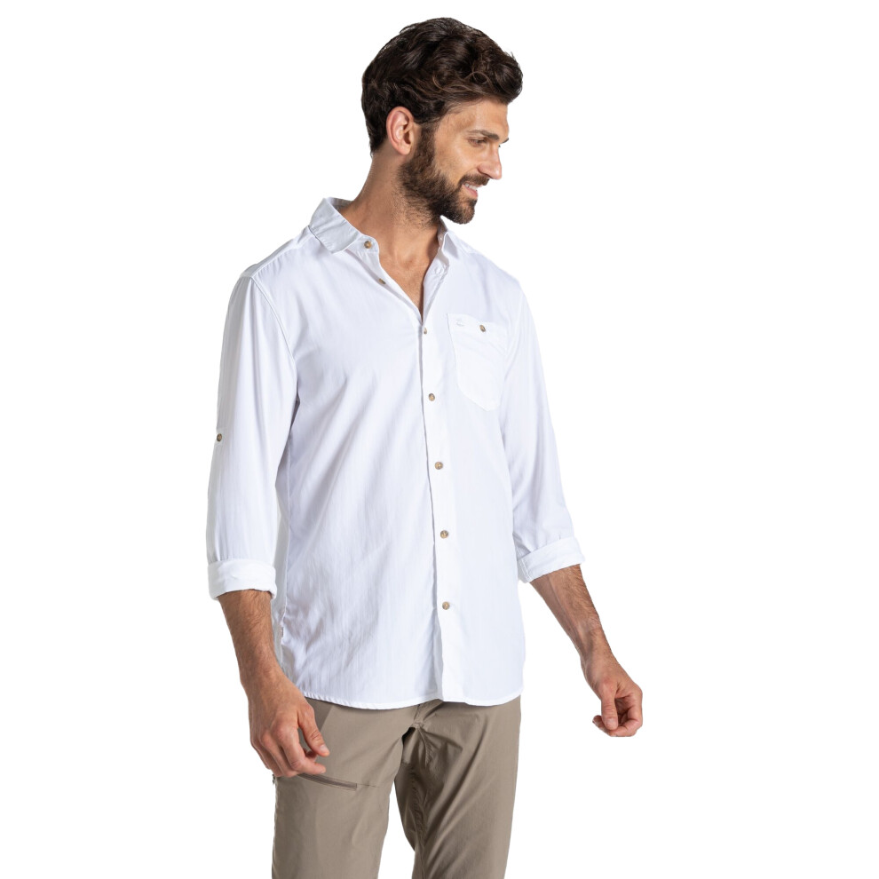 (L, White) Craghoppers Mens Nuoro II Nosilife Shirt
