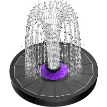 Fontaine solaire avec fleur, 3.5W Bain d'oiseau Fontaines