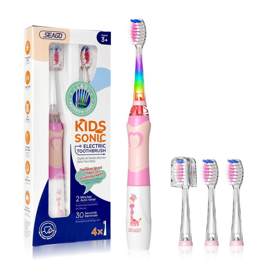 Etruston White Sonic Vibration Children Cartoon Electric Toothbrush