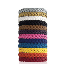 12 paquets de bracelets anti-moustiques en cuir réglables