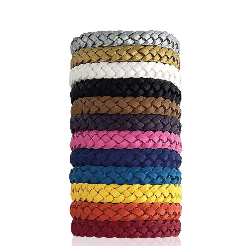 12 stuks verstelbare leren muggenwerende armband