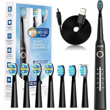 Electric Toothbrush, Rechargeable Power Toothbrush with 8 Brush Heads