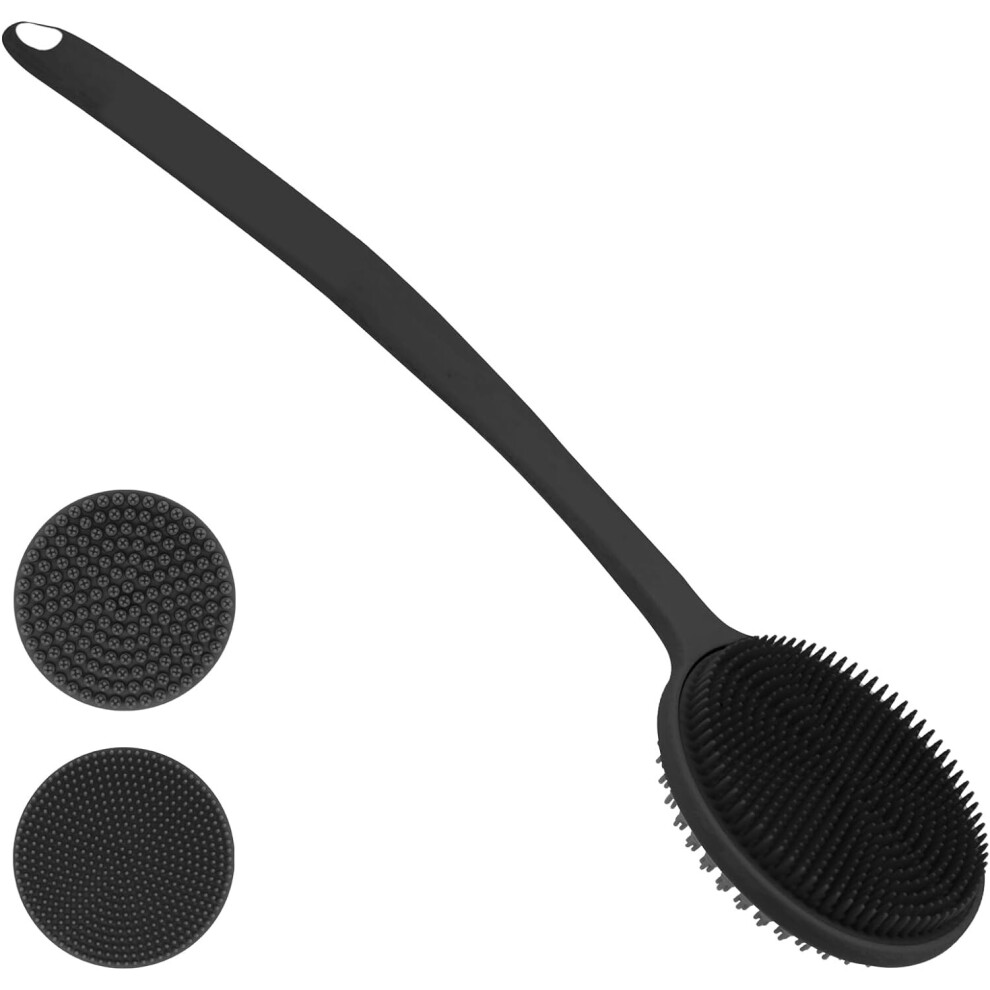 Silicone Body Scrubber for Shower with Long Handle